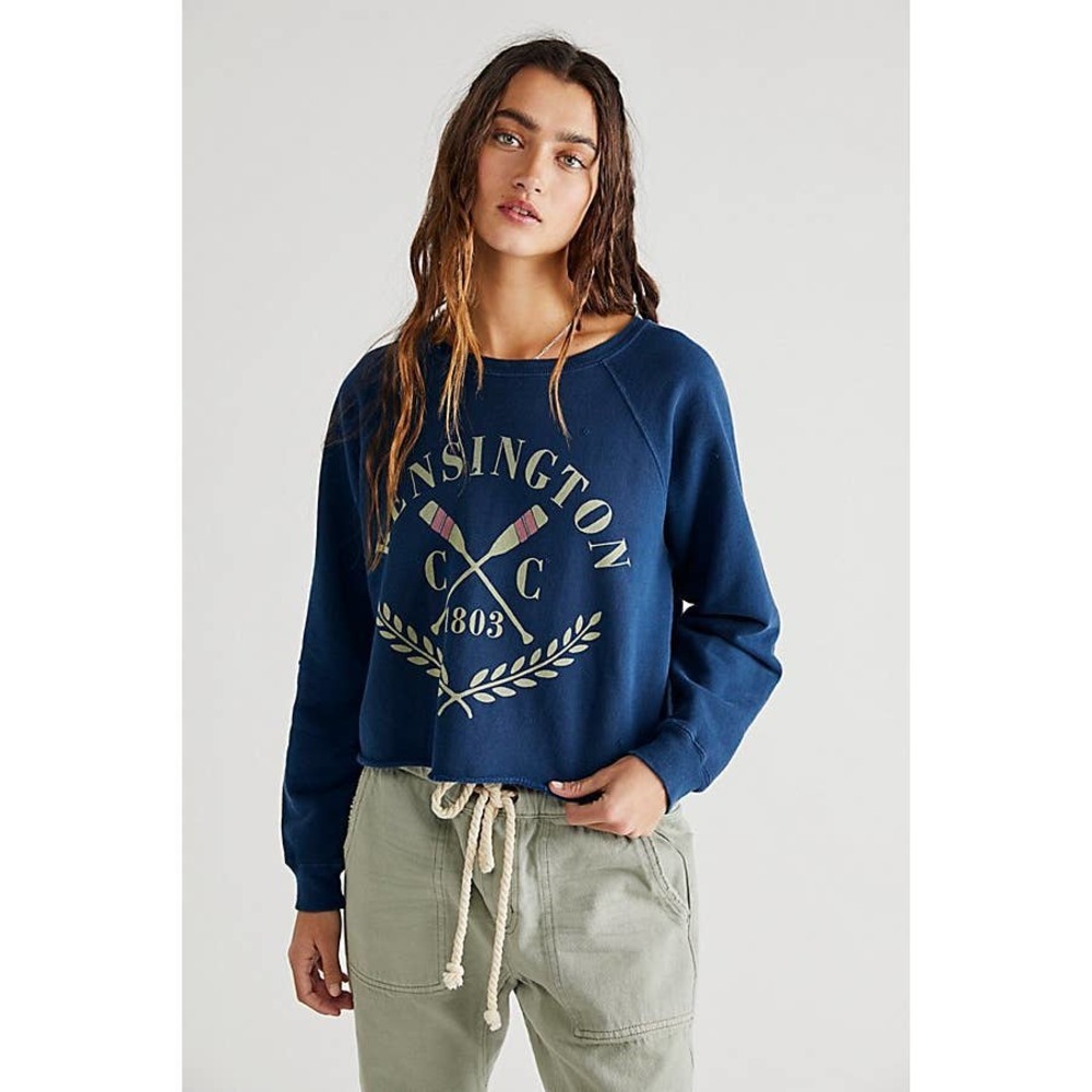 Free People Kensington Crew Sweatshirt Retro Brand XS